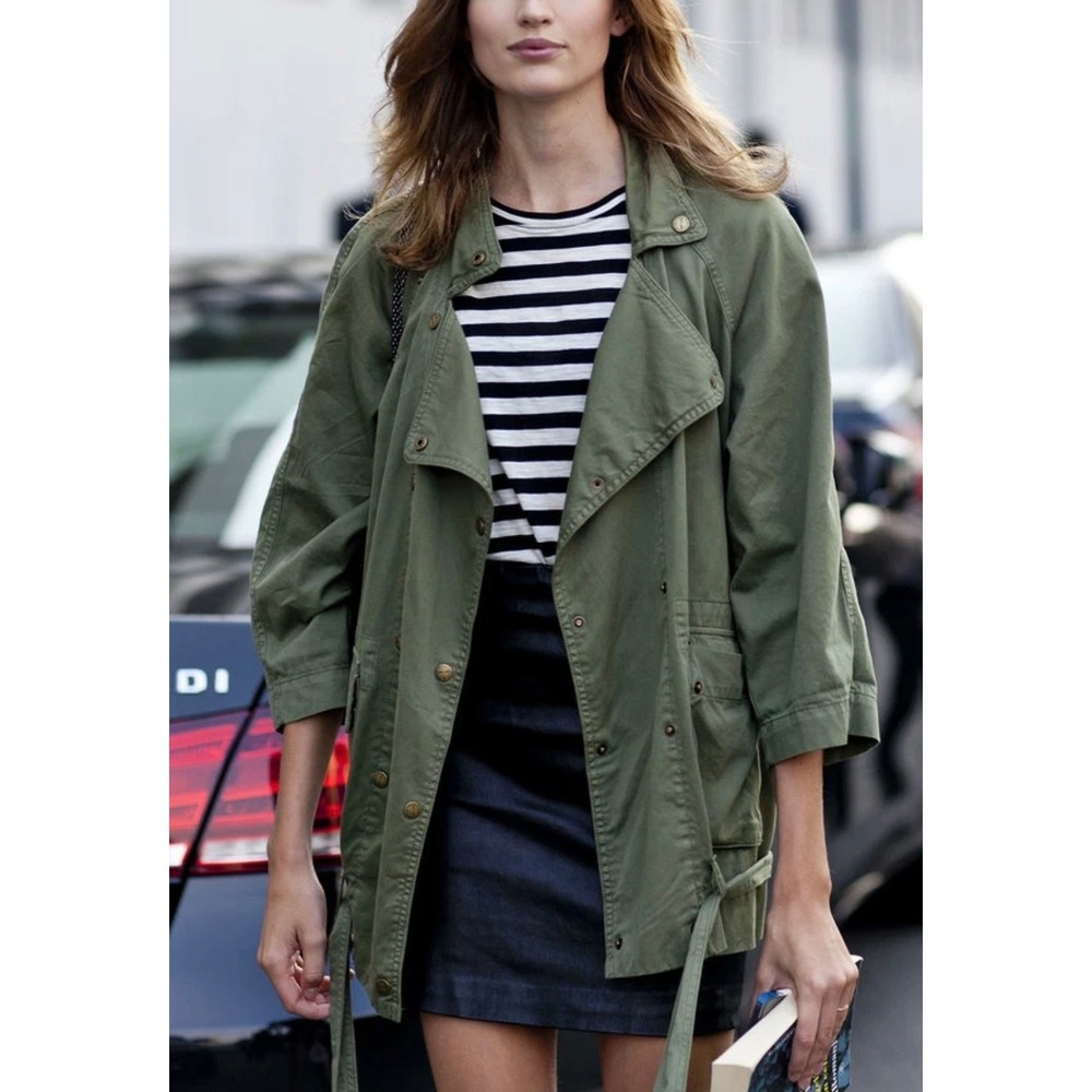 Current Elliott Infantry Cotton Utility Oversized Women's 2(M)Jacket Green